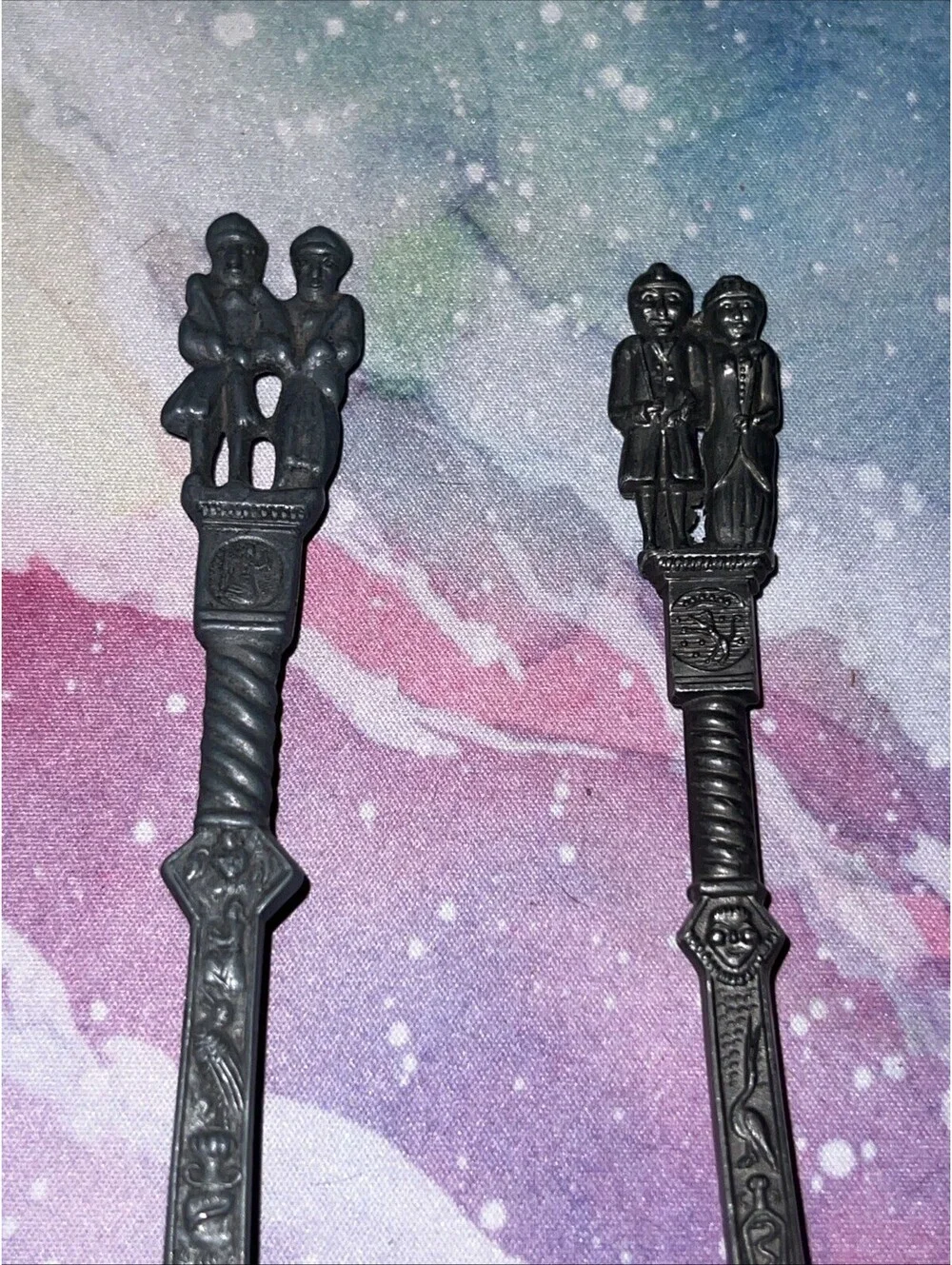 Set Of 2 Grey Vintage Dutch Wedding Spoons